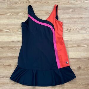 Fila | Dresses | Fila Womens Athletic Tennis Dress Large Black Red  Athleisure Pickleball Golf | Poshmark